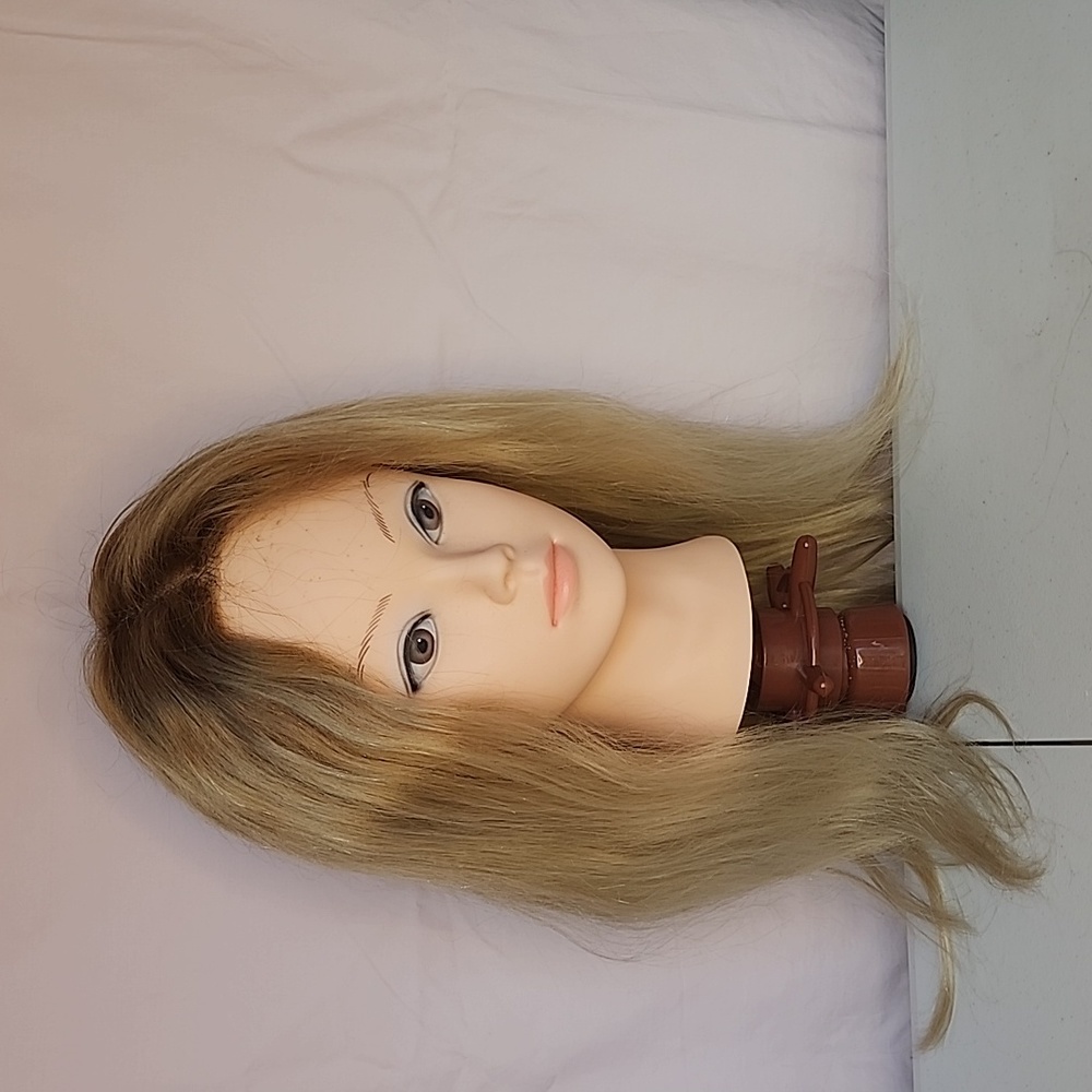 Wavy blonde rooted human hair wig small cap